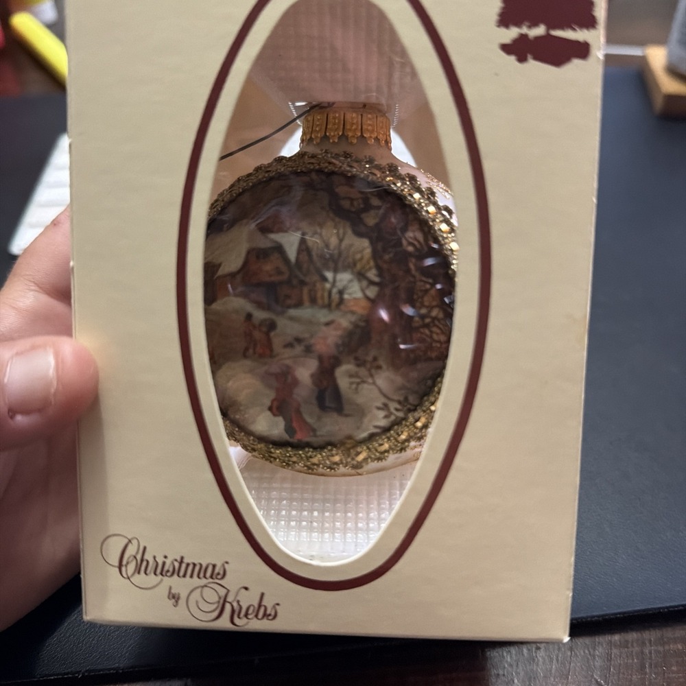 Vintage 1990's Masters On Silk Nativity Christmas Ornament 10-15 Made In USA!